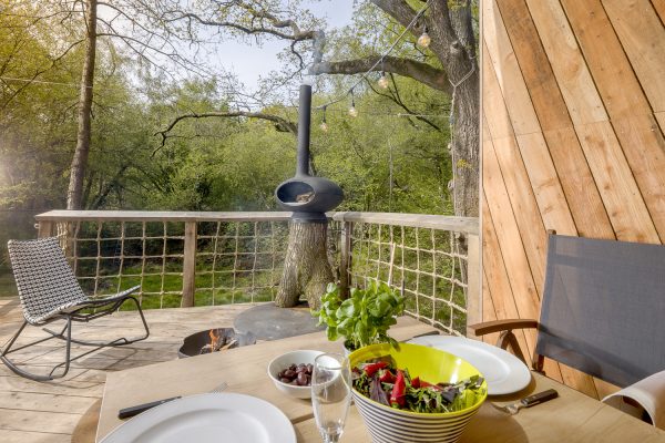 Dazzle Tree house available for a tree house holiday in Dorset